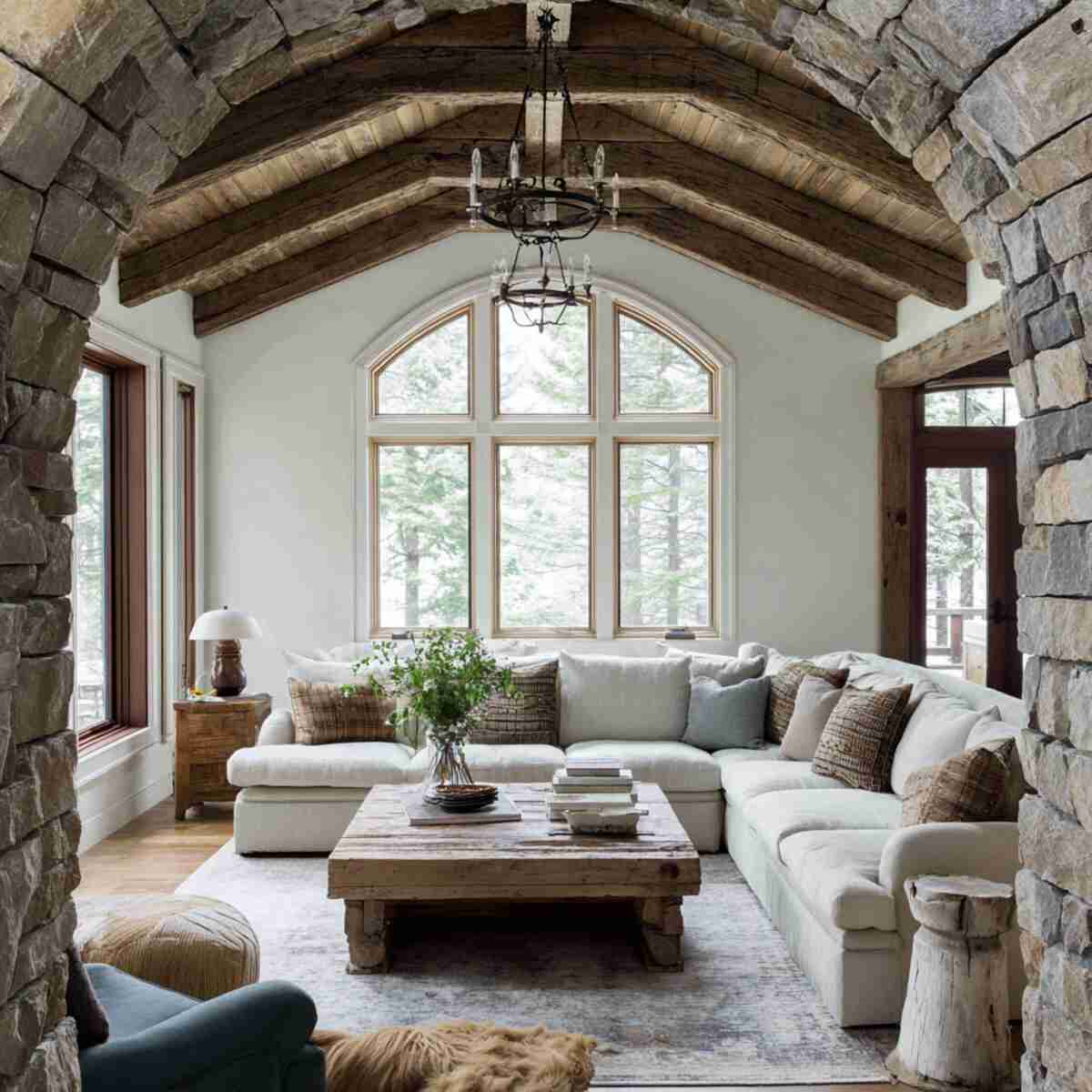 Rustic Wood Beam Arch