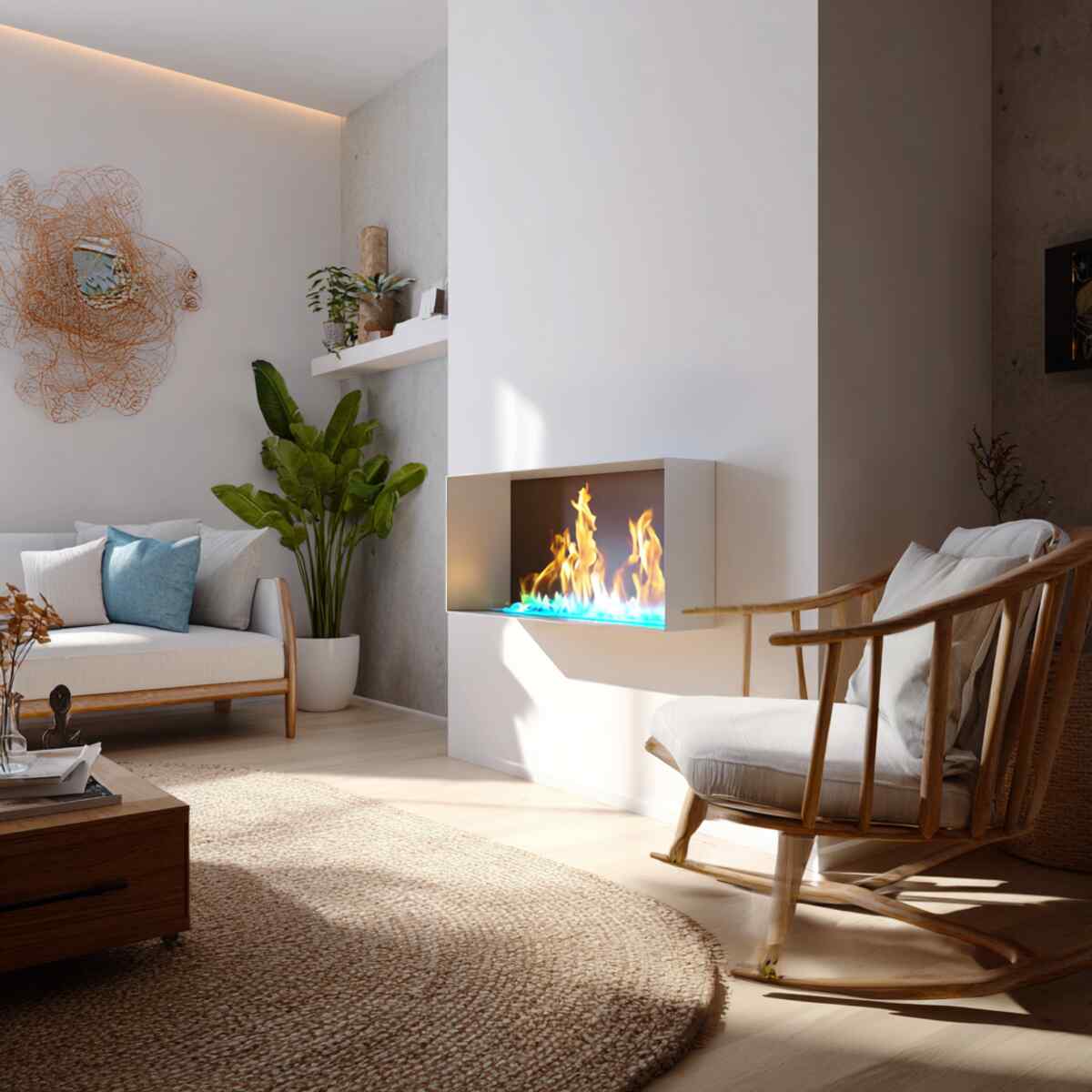 3D Flame Wall-Mounted Smart Fireplace