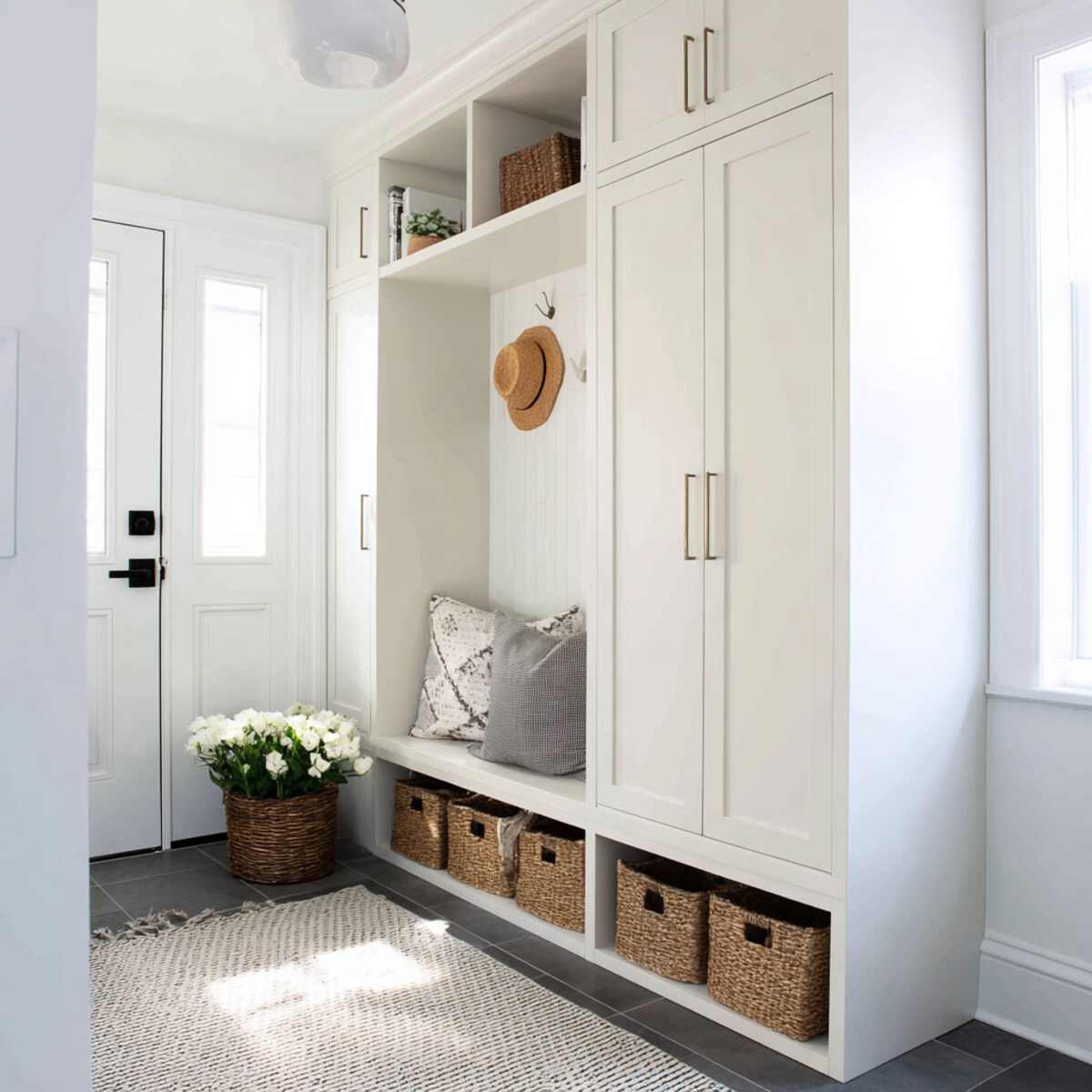 Double-Tier Narrow Mudroom Lockers