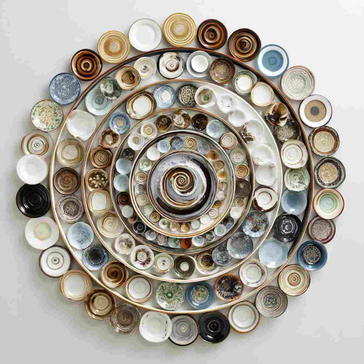 Plate Collage in a Spiral Shape