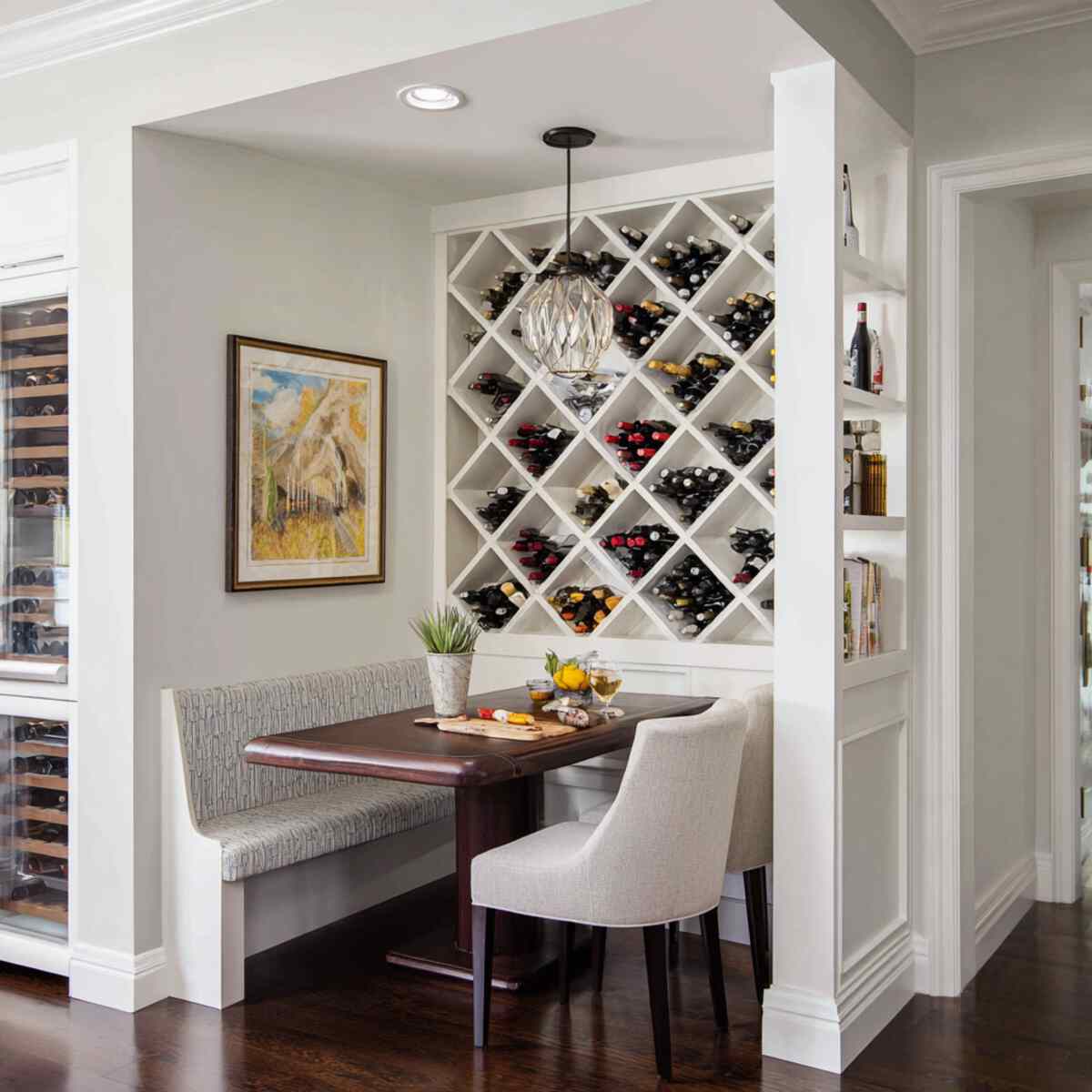 Wine Rack Within a Recessed Wall Niche