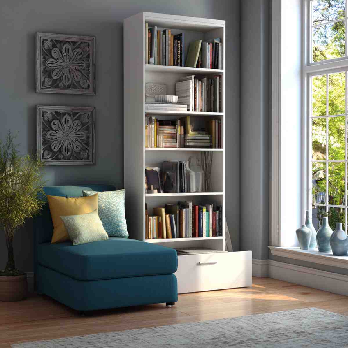 Bookshelf with Secret Drawer