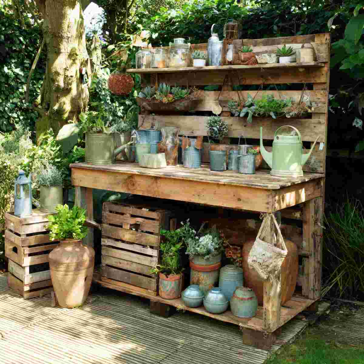 Crate Potting Bench