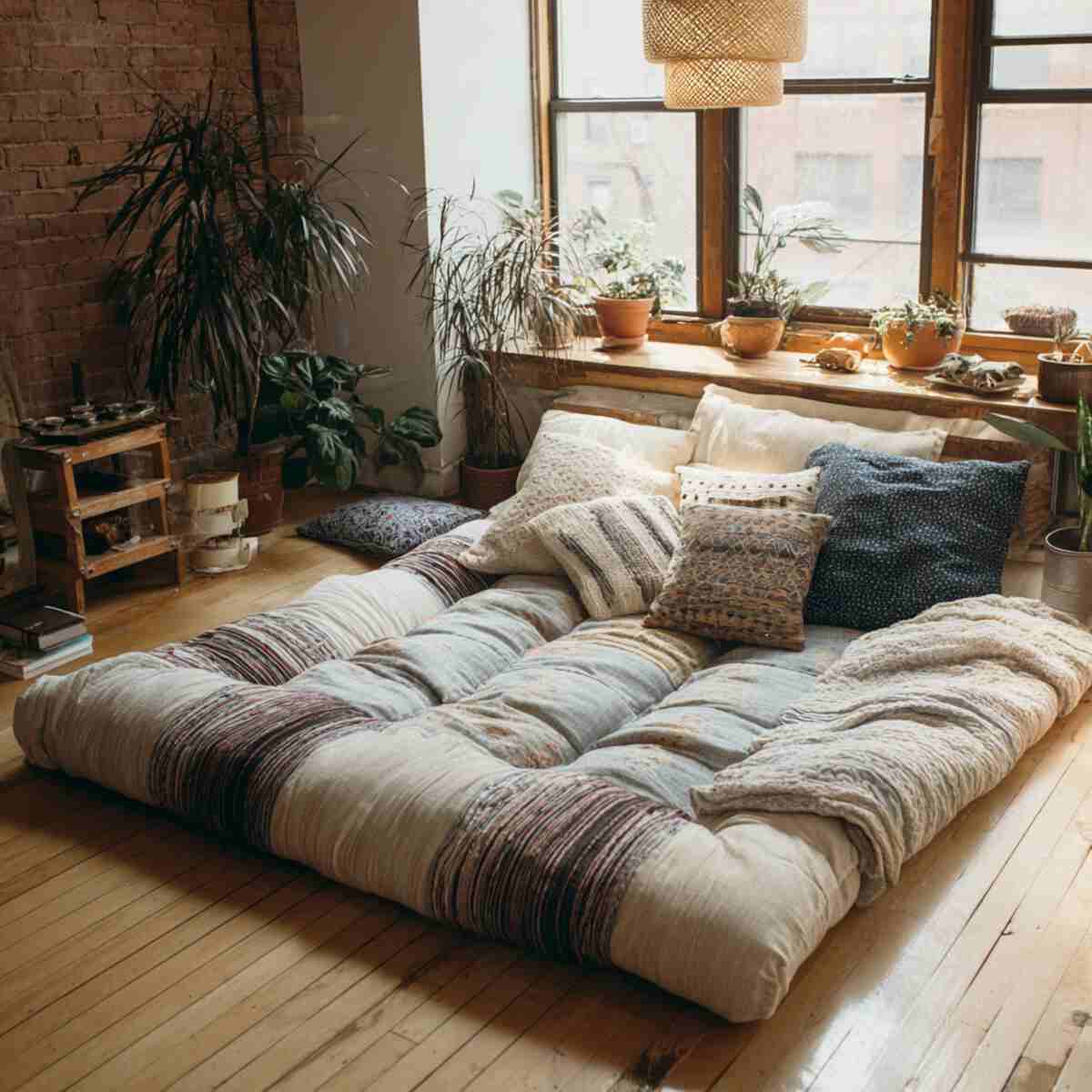Boho-Style Mattress with Layered Textiles