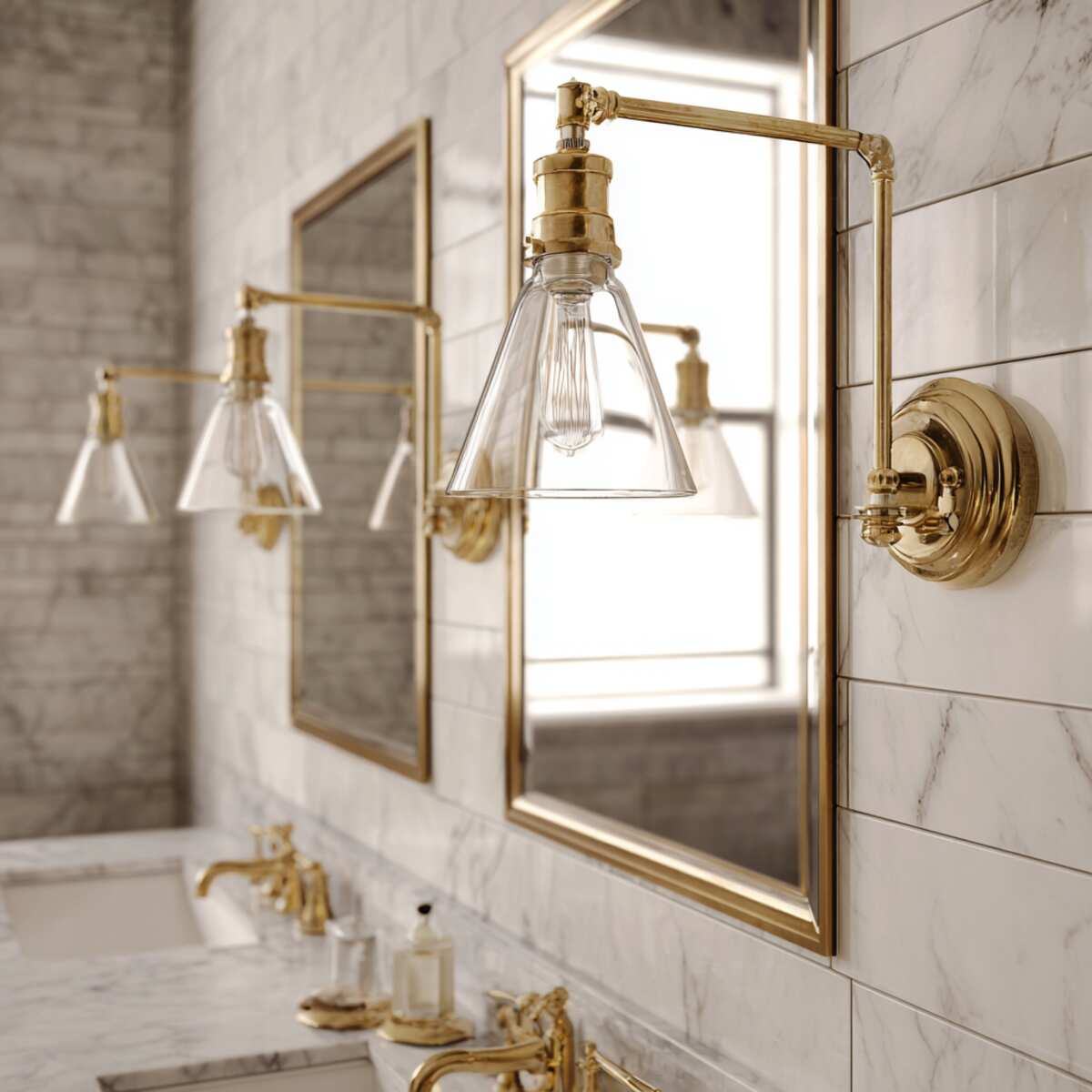 Brass Swing Arm Wall Lamps