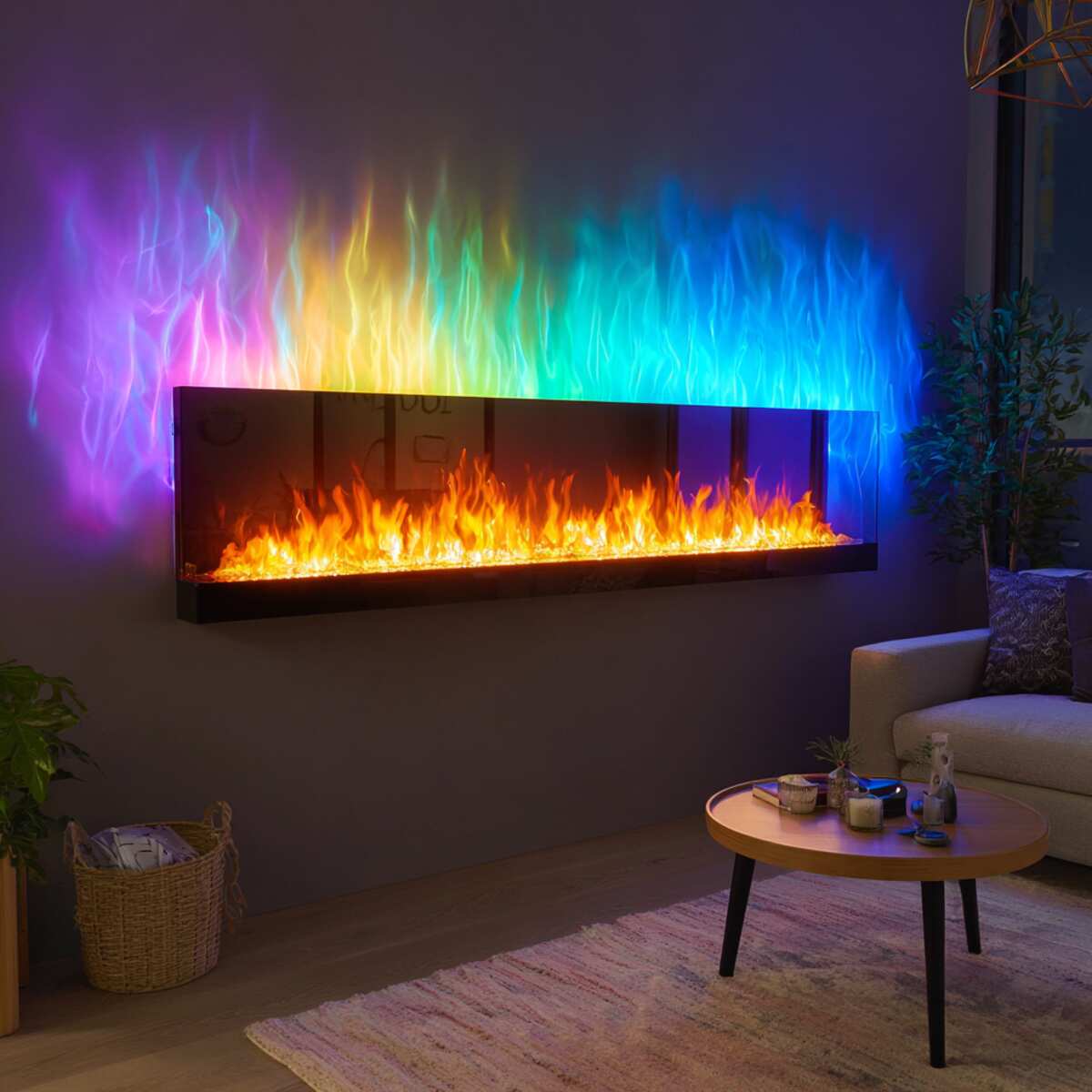 Color-Changing Flame Effect Fireplace