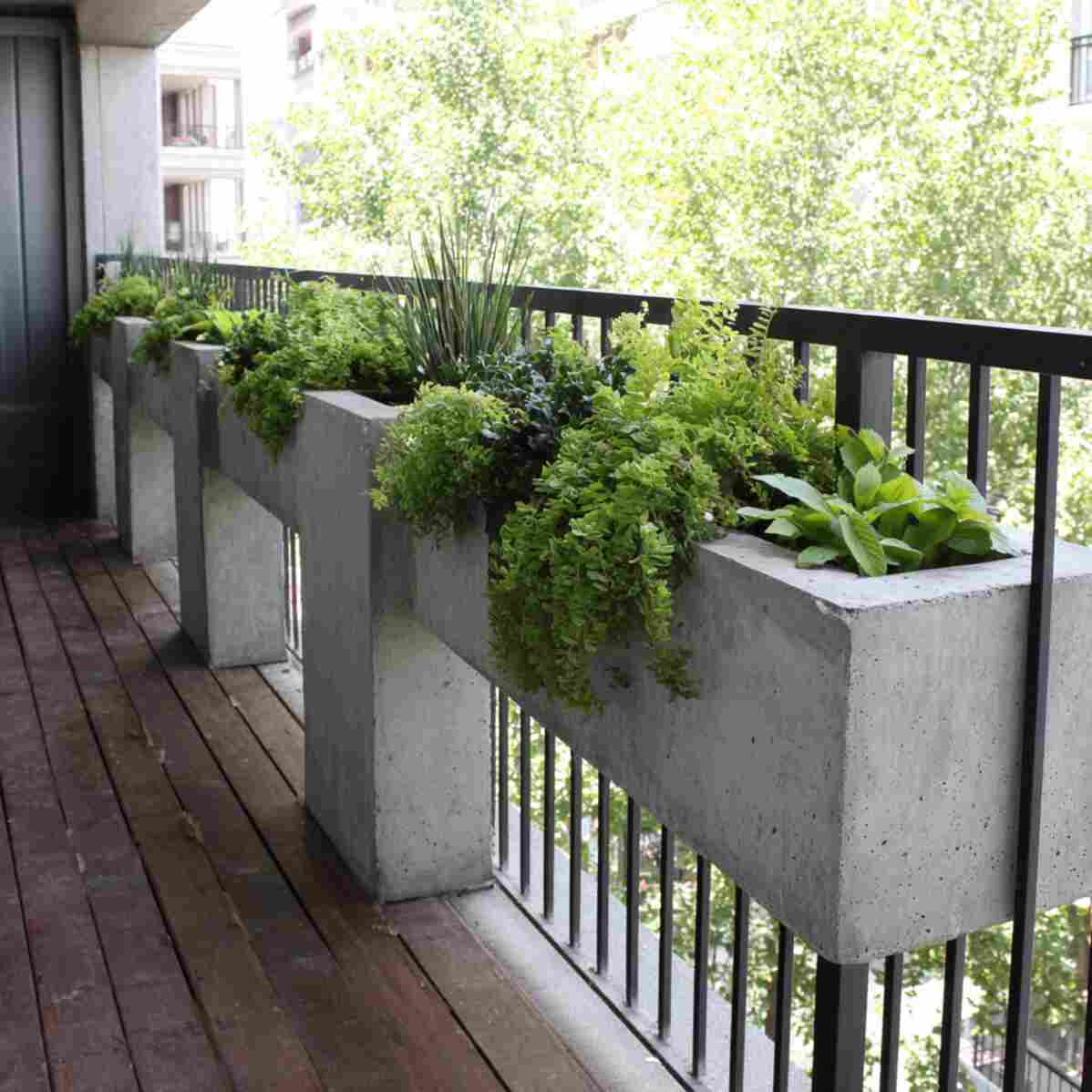 Concrete Railing Planters