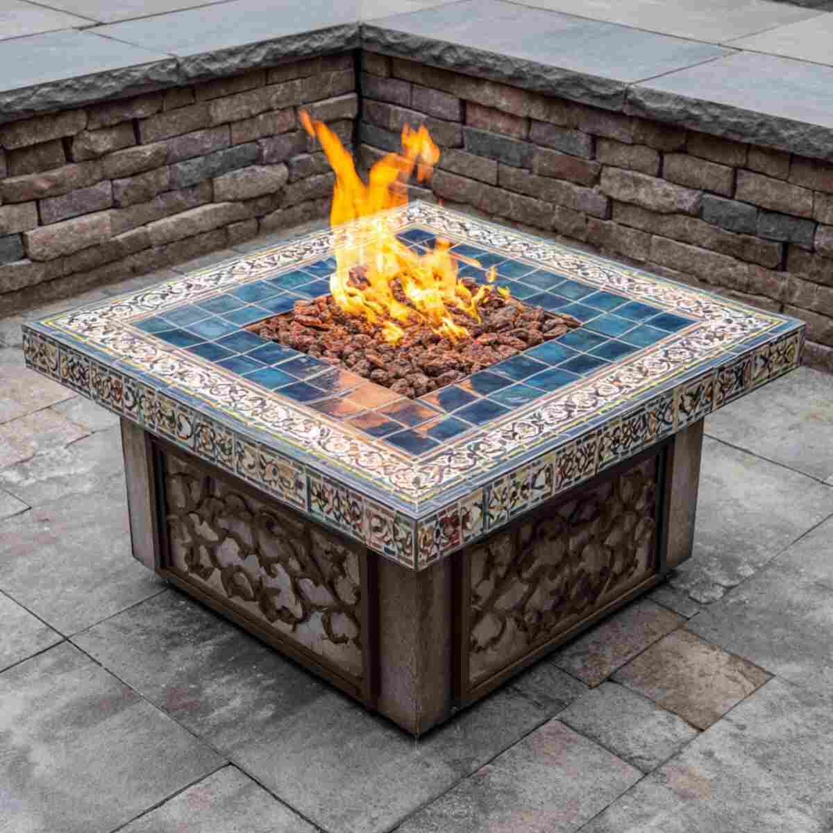 Custom Tiled Fire Feature