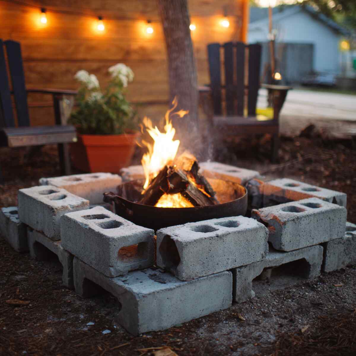 DIY Cinder Block Fire Pit