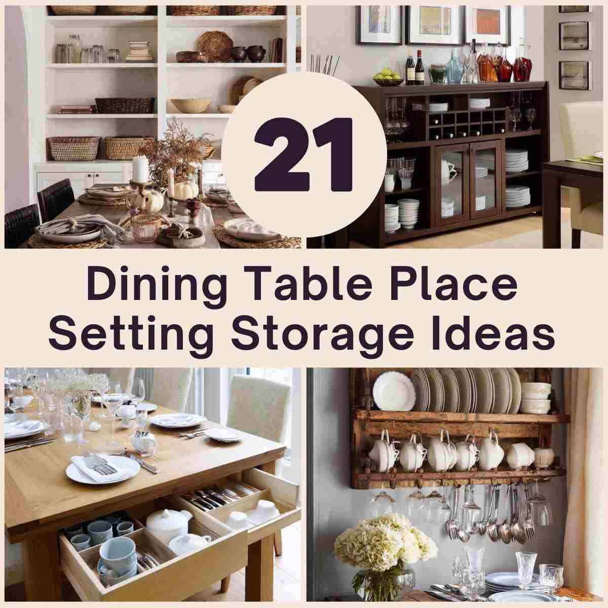 Dining Table Place Setting Storage Ideas