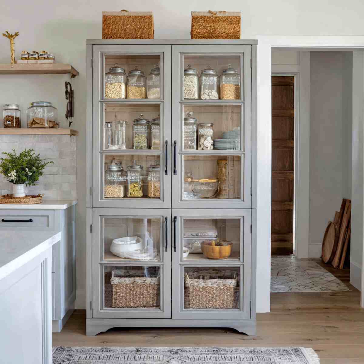 Glass-front pantry cabinet-resized