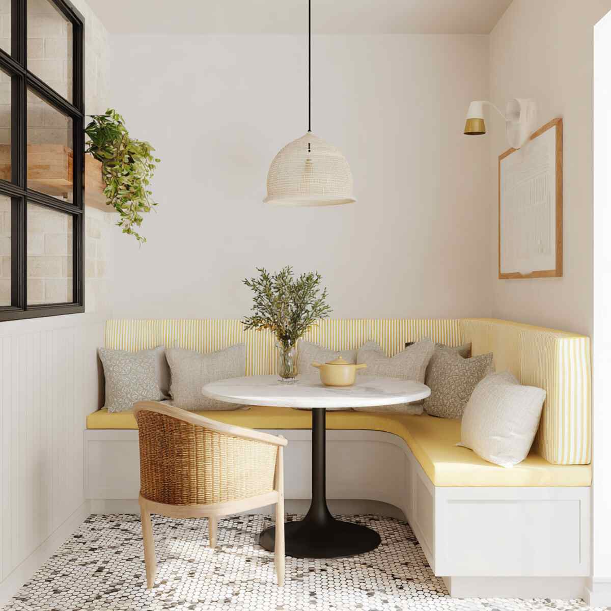 Half-moon table against wall-resized