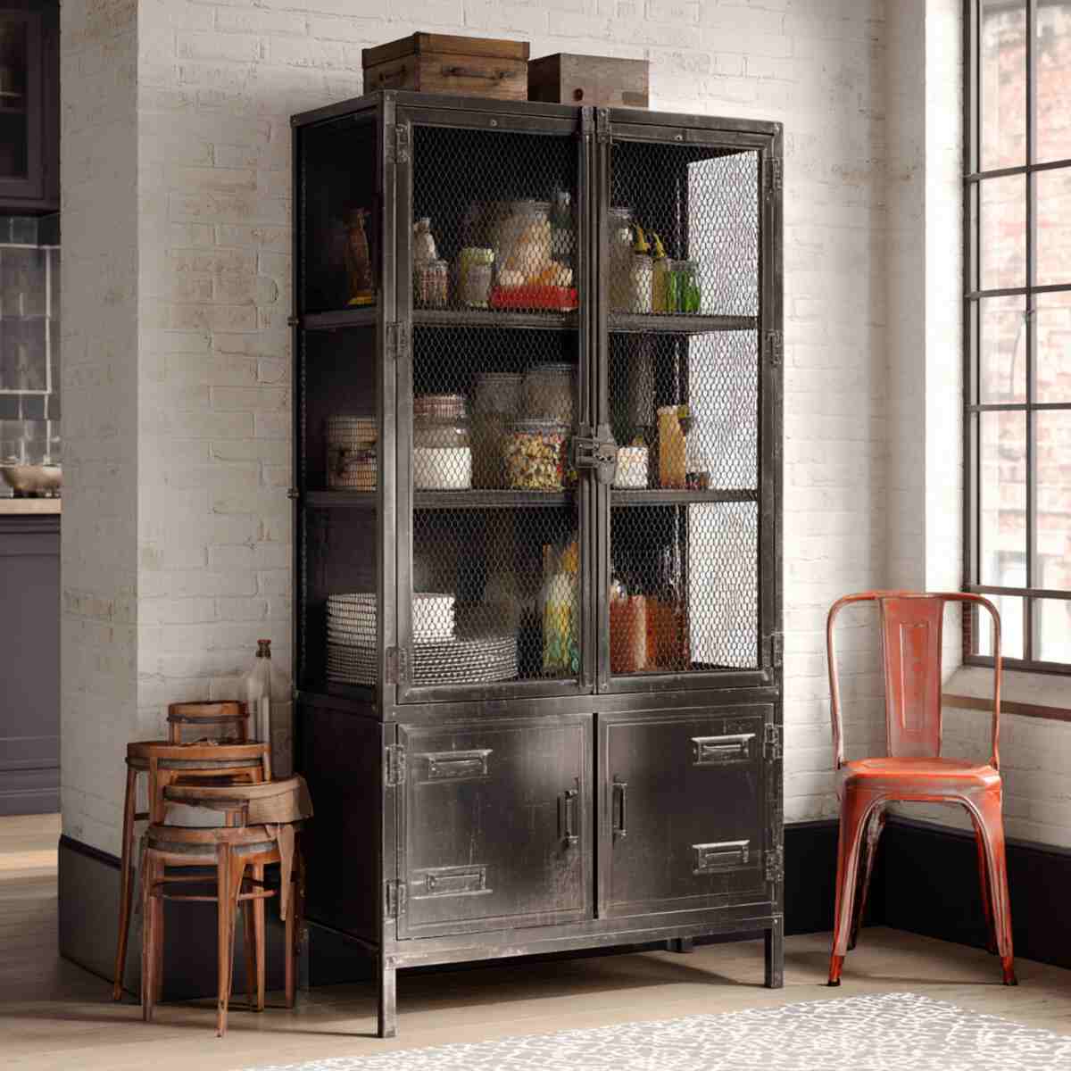 Industrial metal pantry cabinet-resized