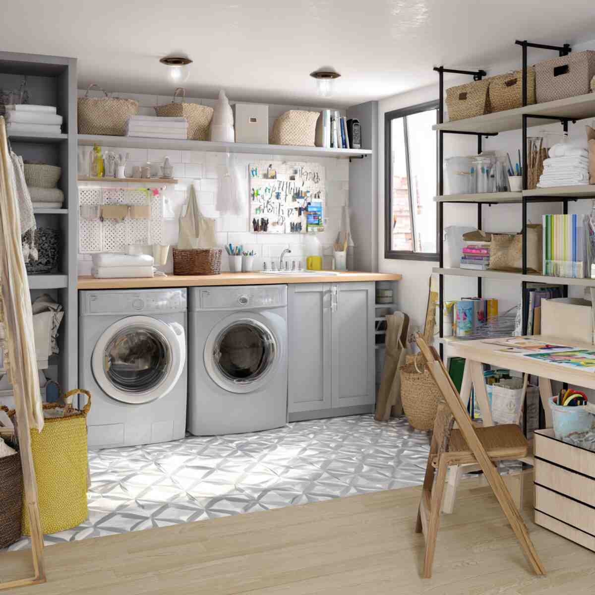 Laundry Area + Craft Space