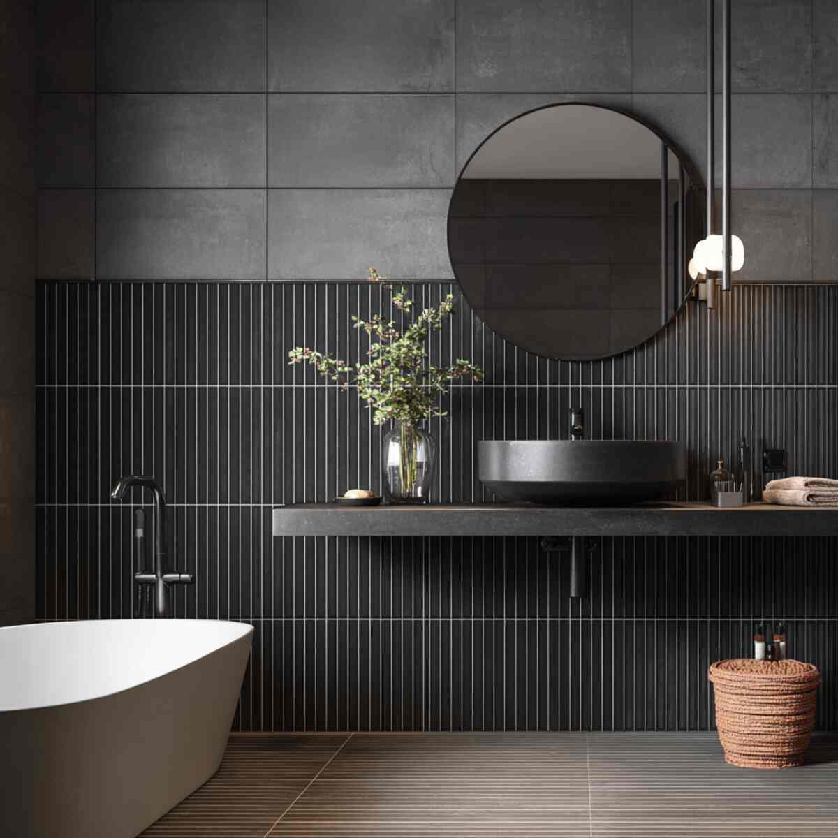 Matte black tile strip-resized