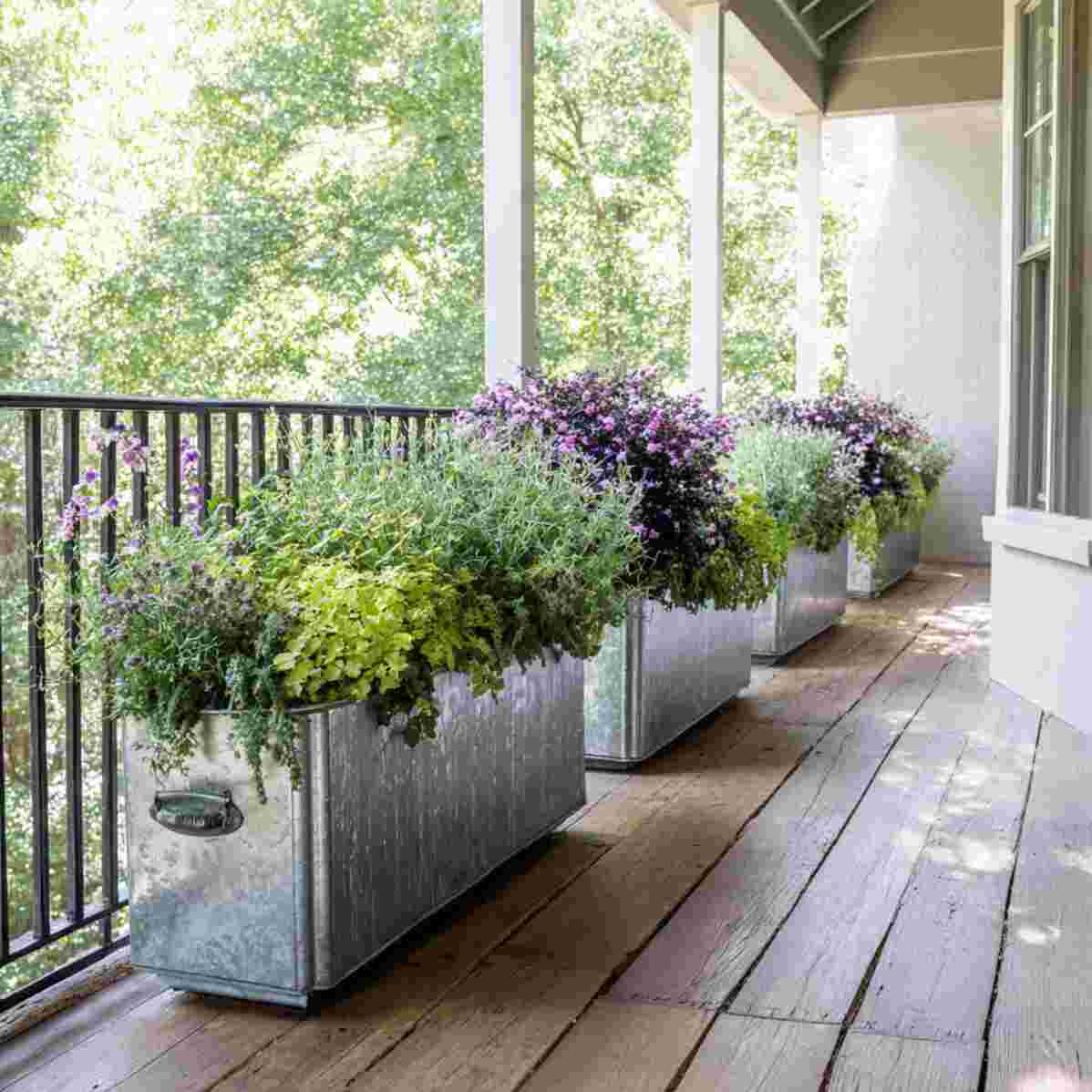 Metal Trough Planters