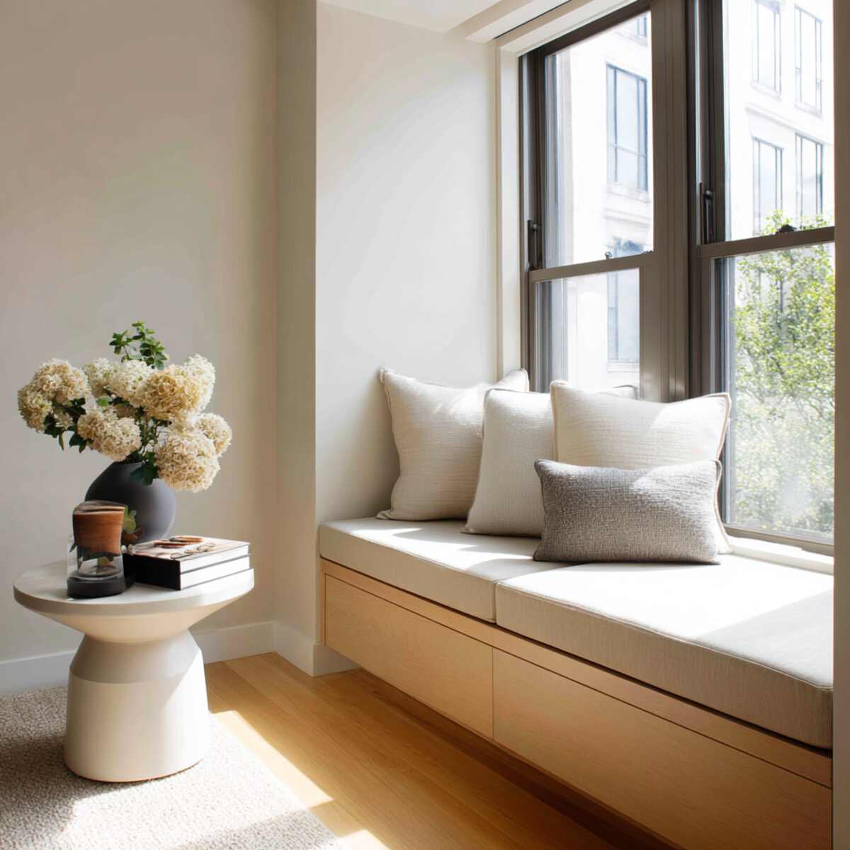 Modern Window Seat with Clean Lines
