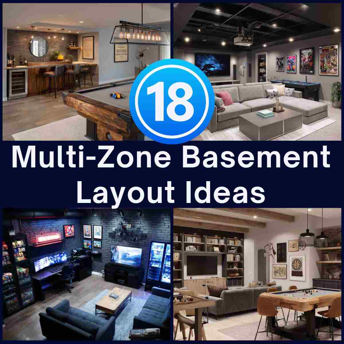 Multi-Zone Basement Layout Ideas
