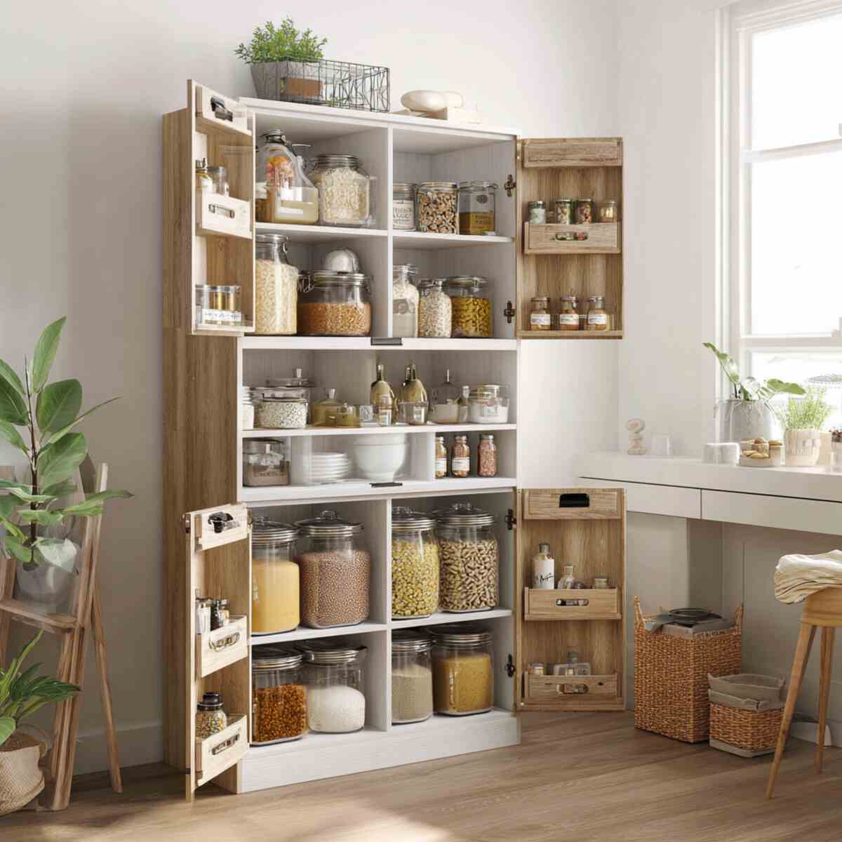 Multi-compartment pantry cabinet-resized