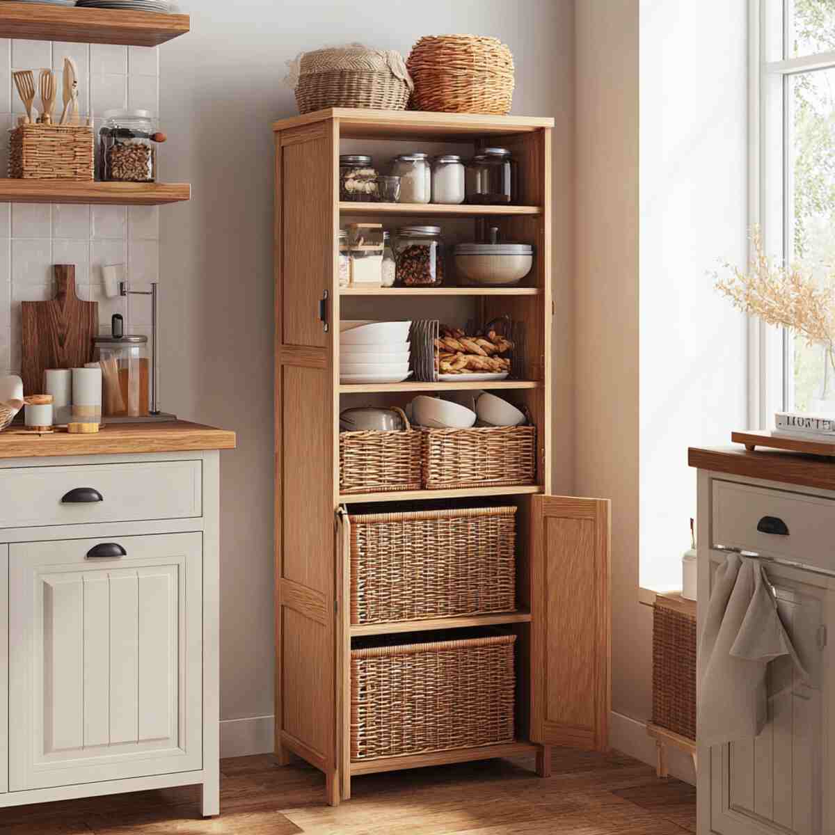 Pantry cabinet with baskets-resized