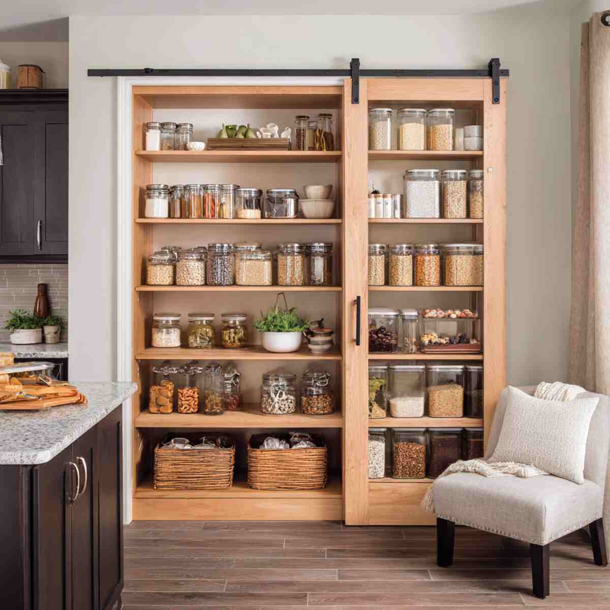 Pantry cabinet with sliding doors-resized