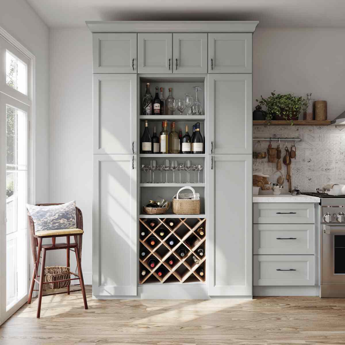 Pantry cabinet with wine rack-resized