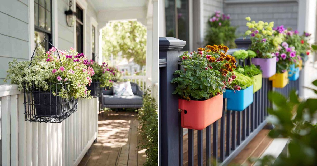 Porch Railing Flower Containers 20 Creative Porch Railing Planter Ideas to Brighten Your Outdoor Space