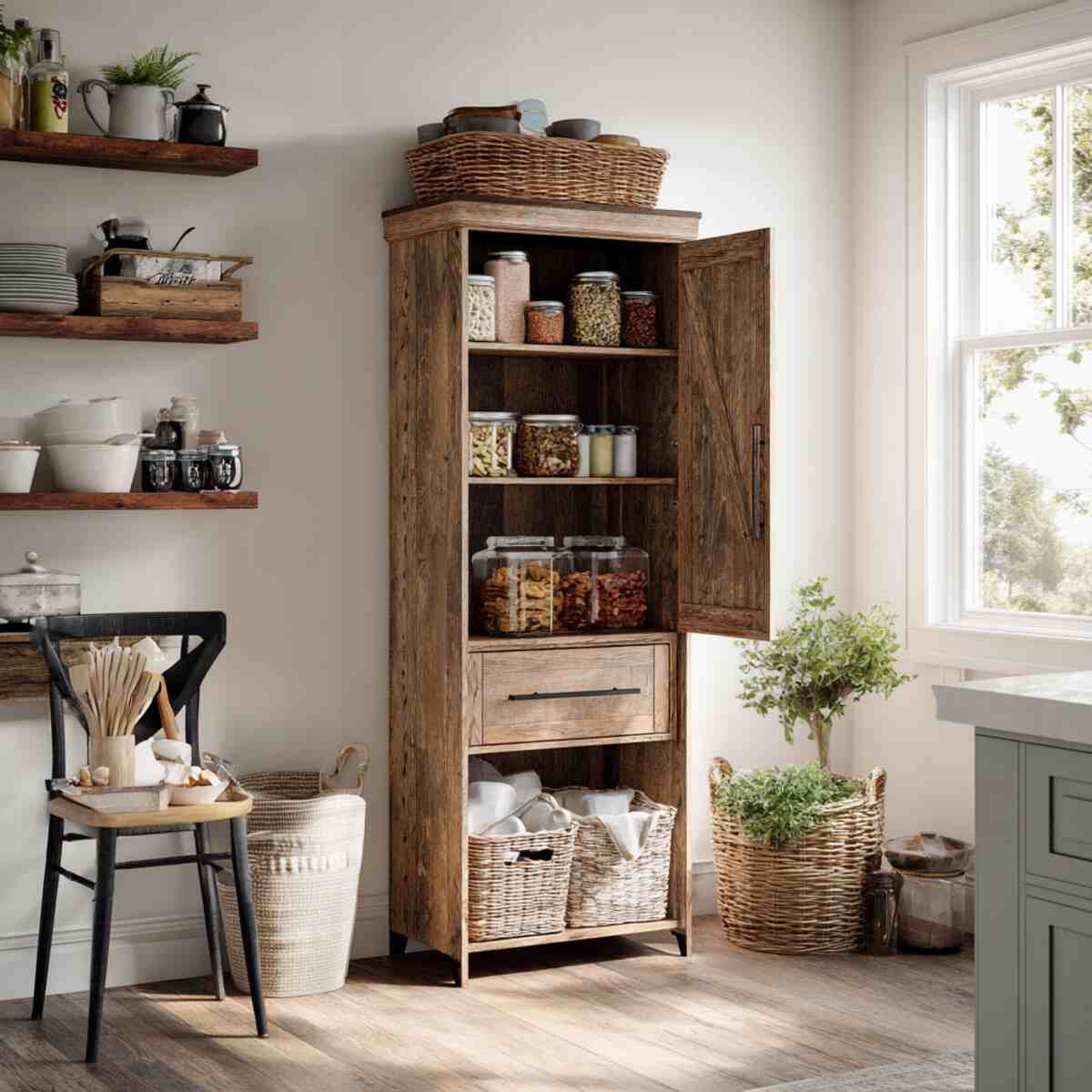 Rustic farmhouse pantry cabinet-resized