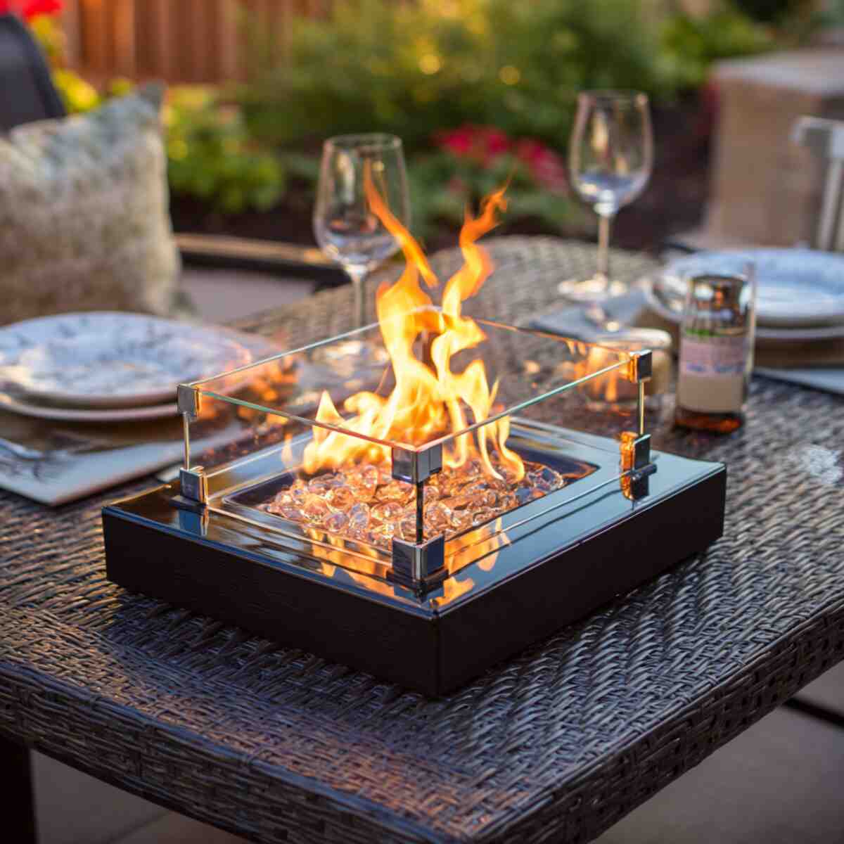 Tabletop Fire Pit with Glass Guard