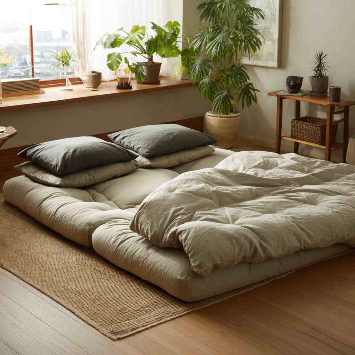 Tatami Mat with Bedding on Top