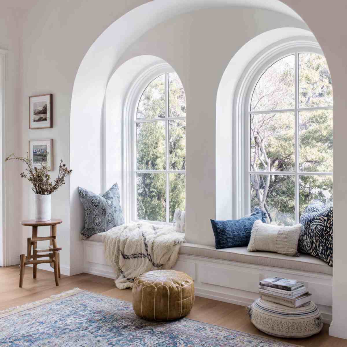 Window Seat with Arched Windows