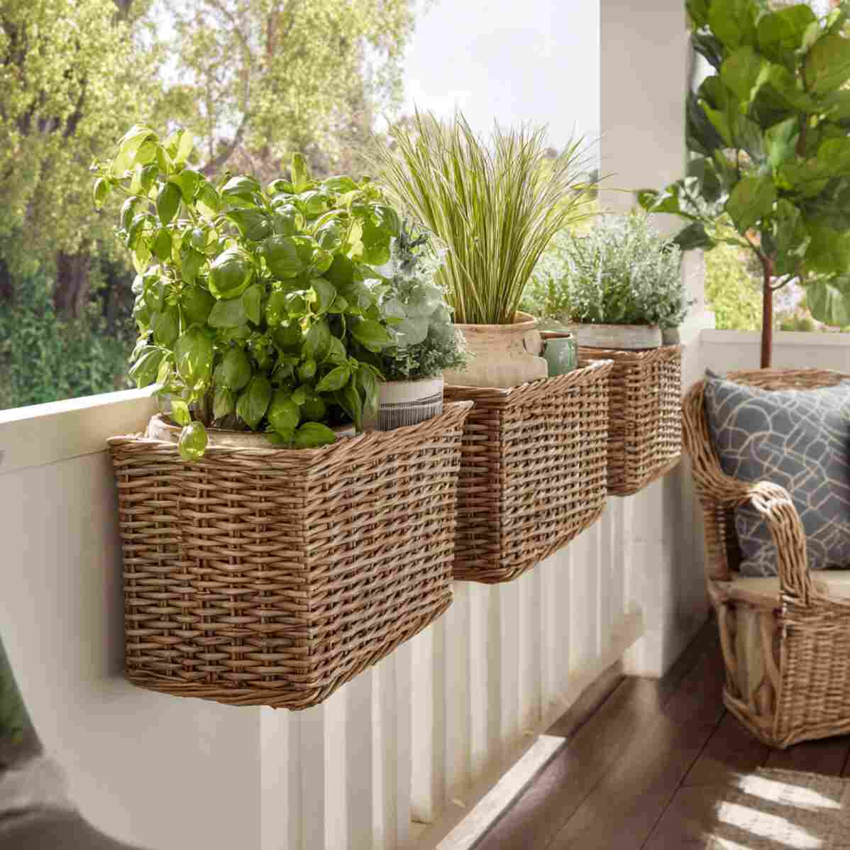 Woven Wicker Planters