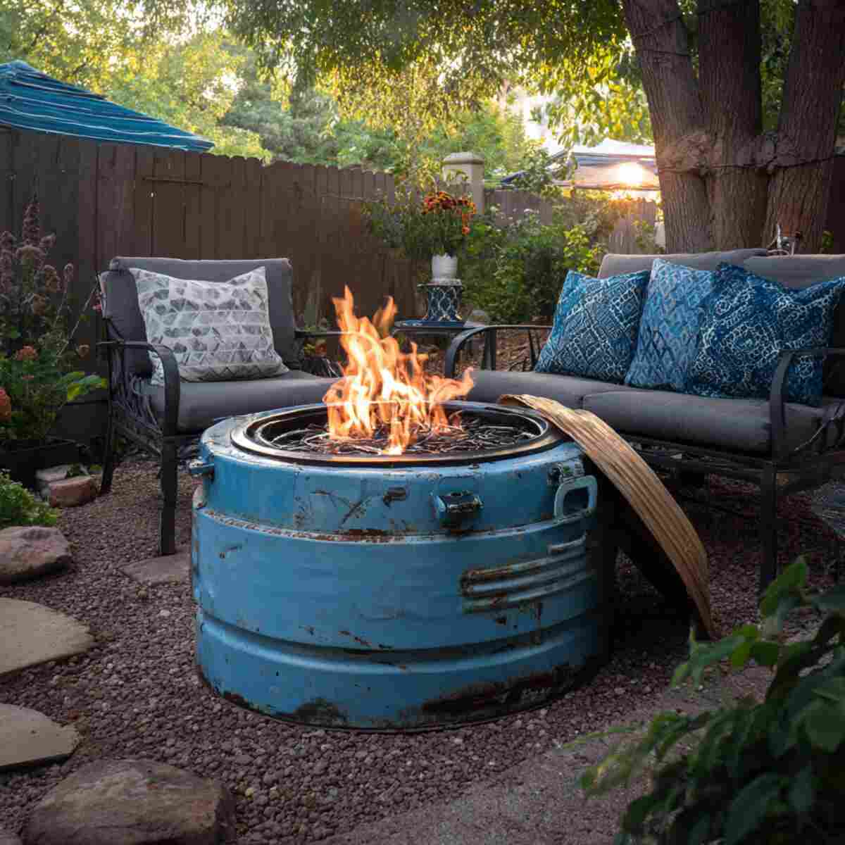 Recycled Washing Machine Drum Fire Pit