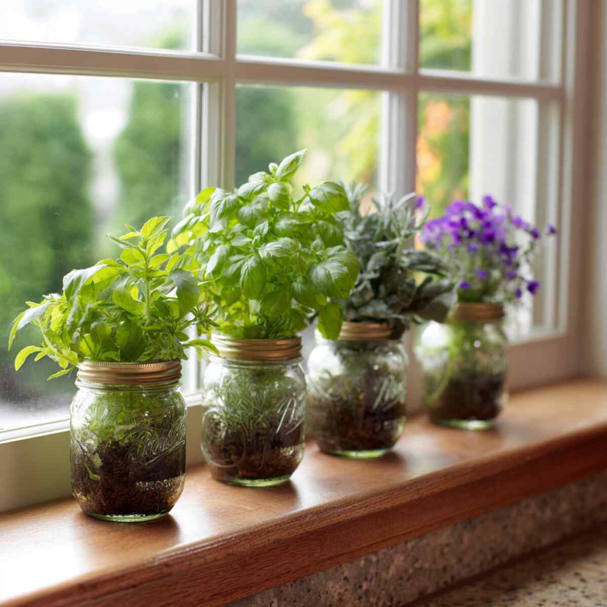Mason Jar Herb Planters