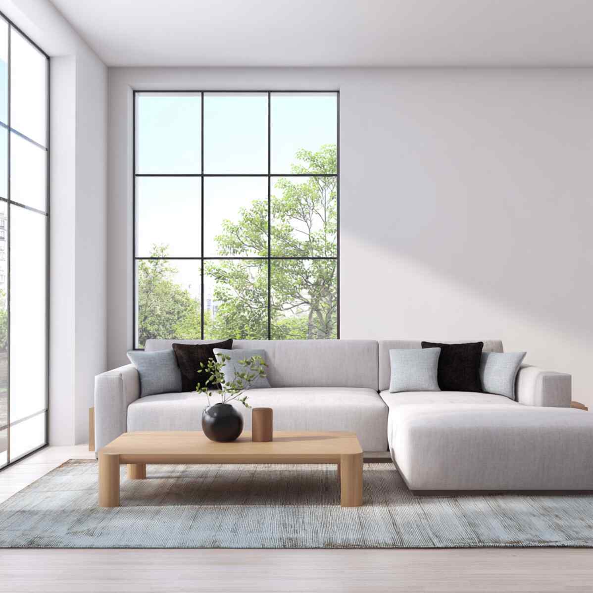 Sofa with Single Coffee Table Centerpiece
