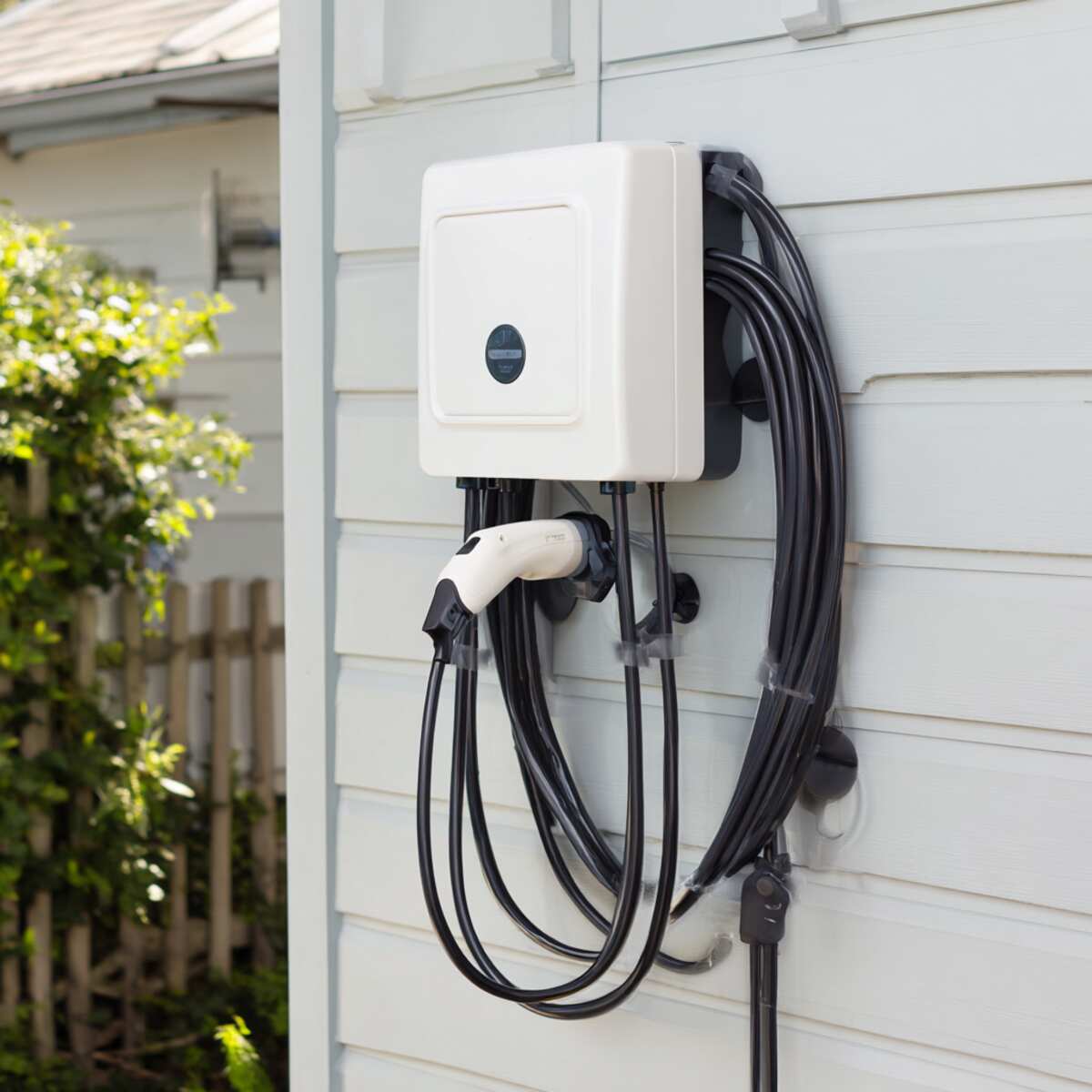 Wall-Mounted EV Charger with Cable Management