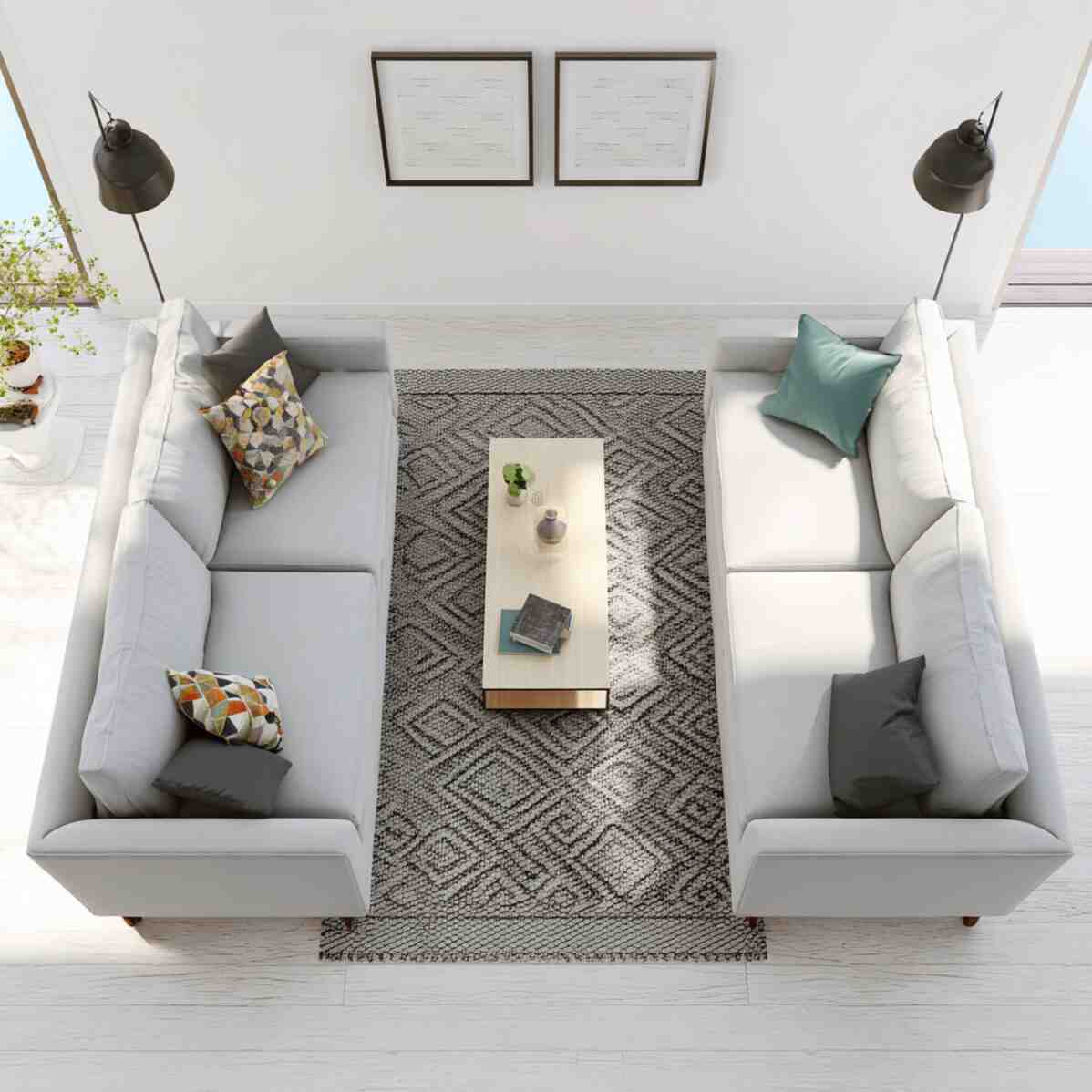 Two Sofas Facing Each Other