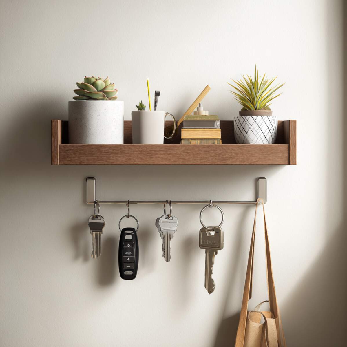 Floating Shelf with Key Holder