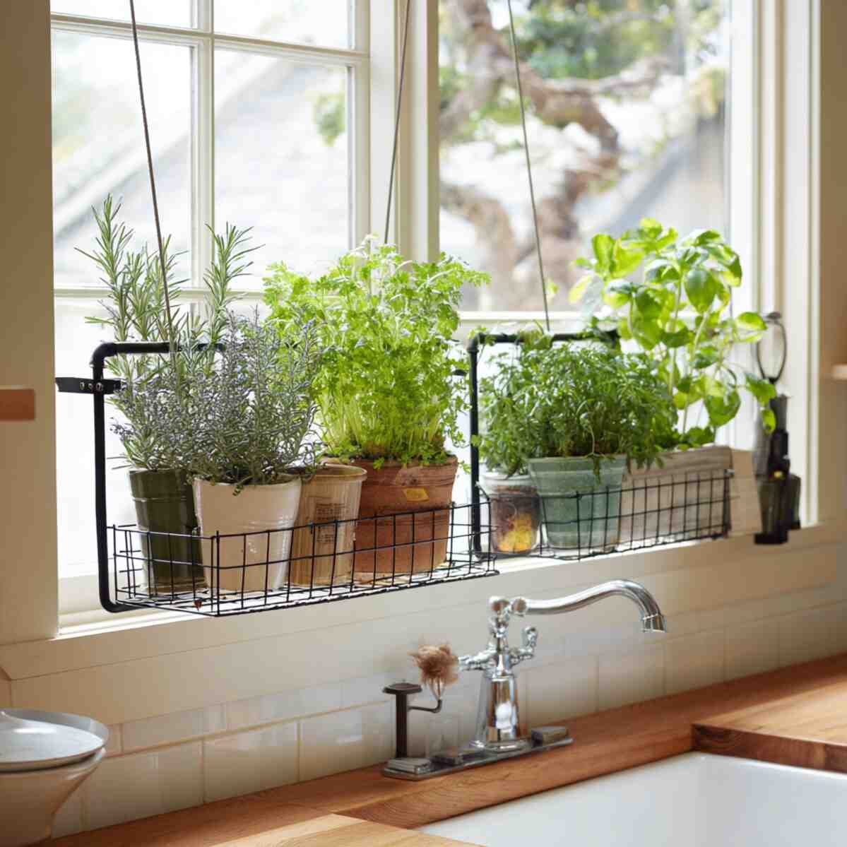 Over-the-Sink Wire Rack Planters