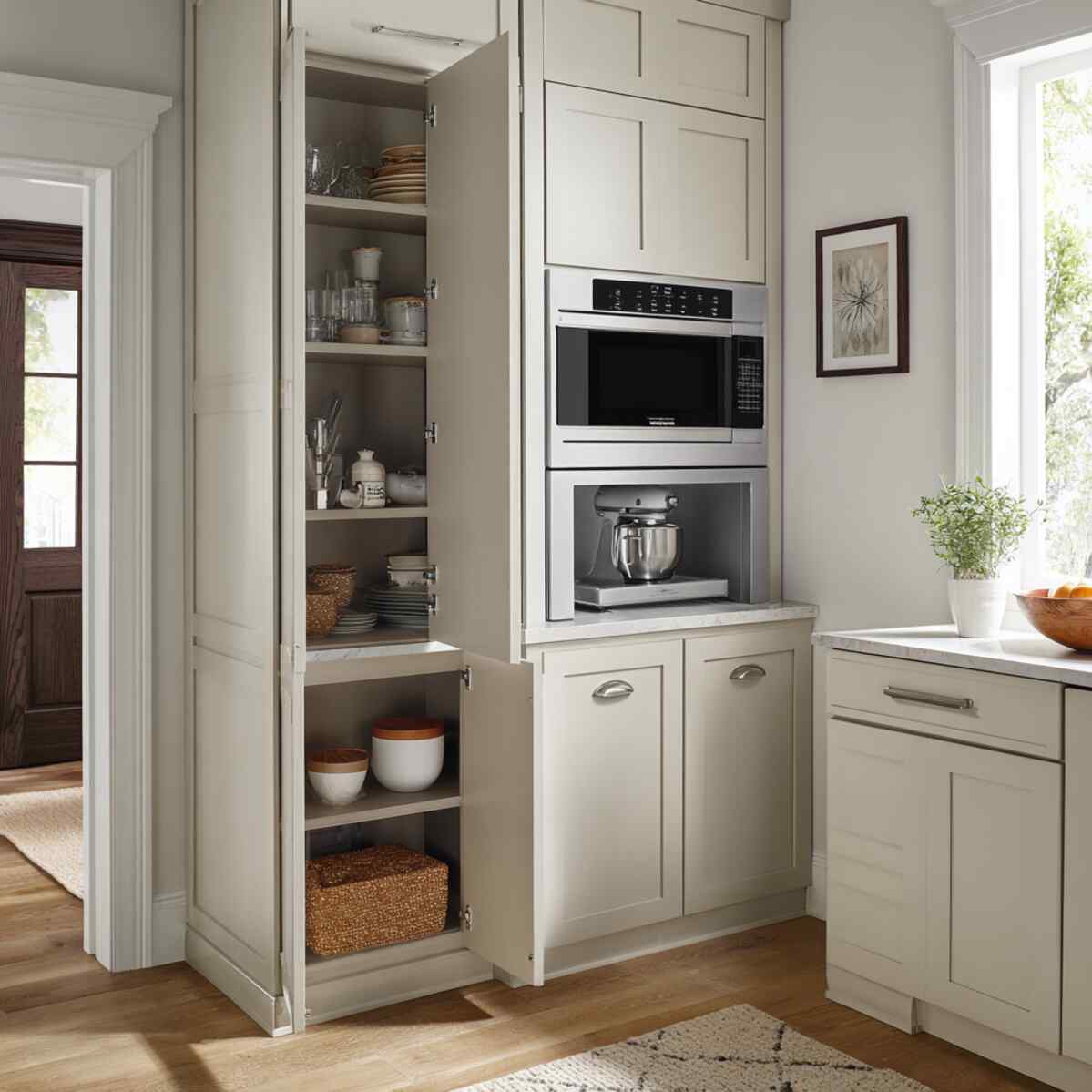 Side Pantry Tower Microwave Space