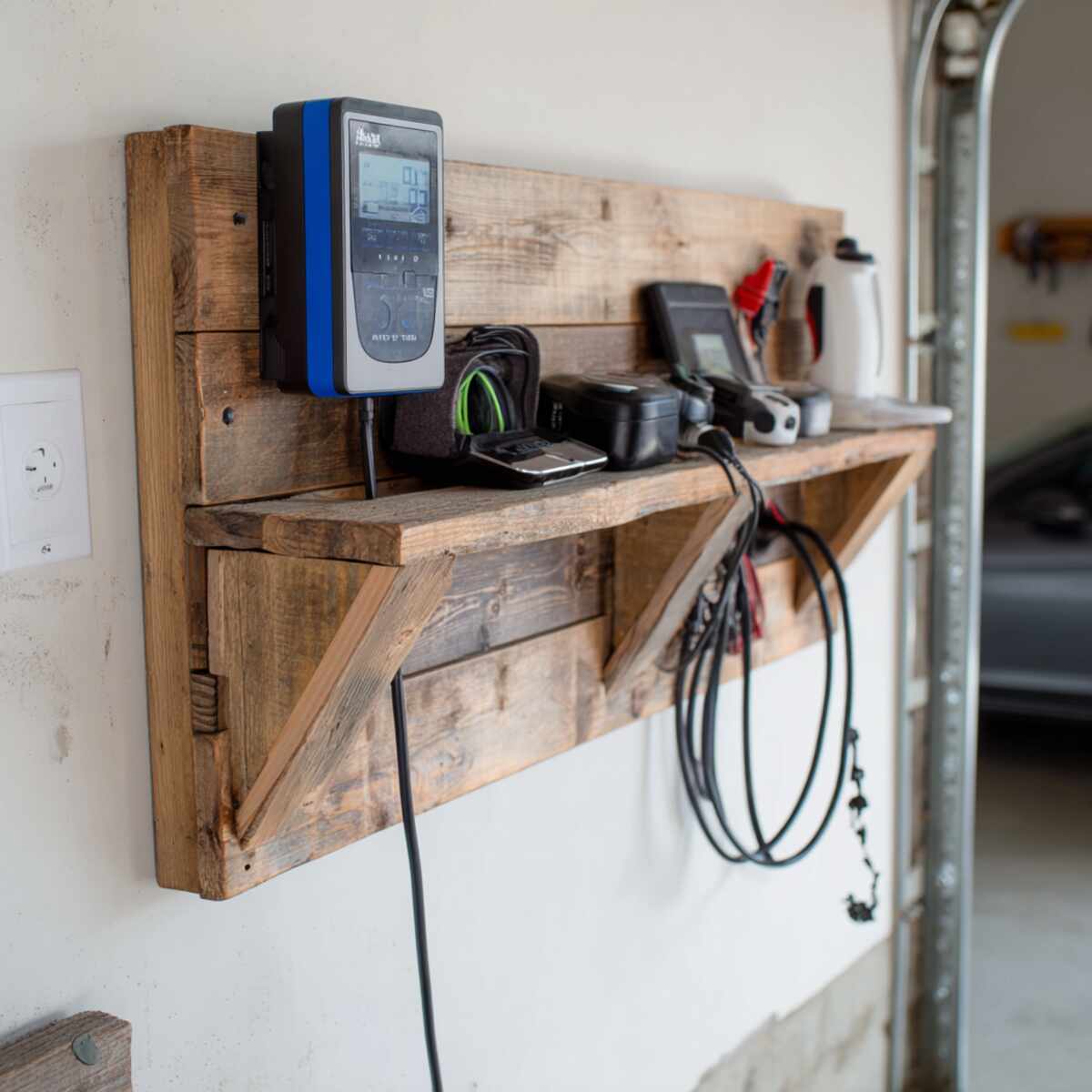 DIY Pallet Wood Charging Shelf
