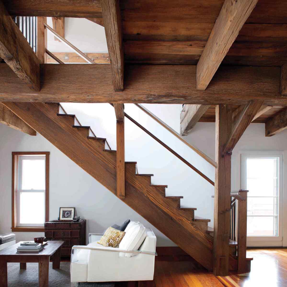 Exposed Beam Frame Staircase