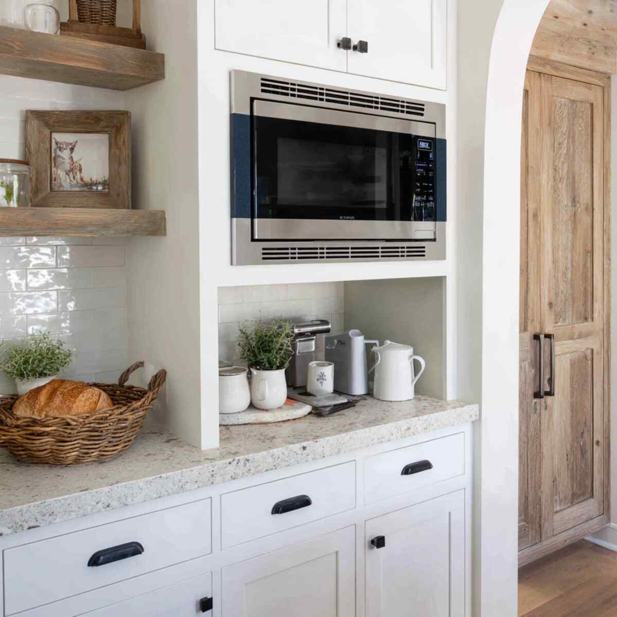 Farmhouse-Style Microwave Cubby