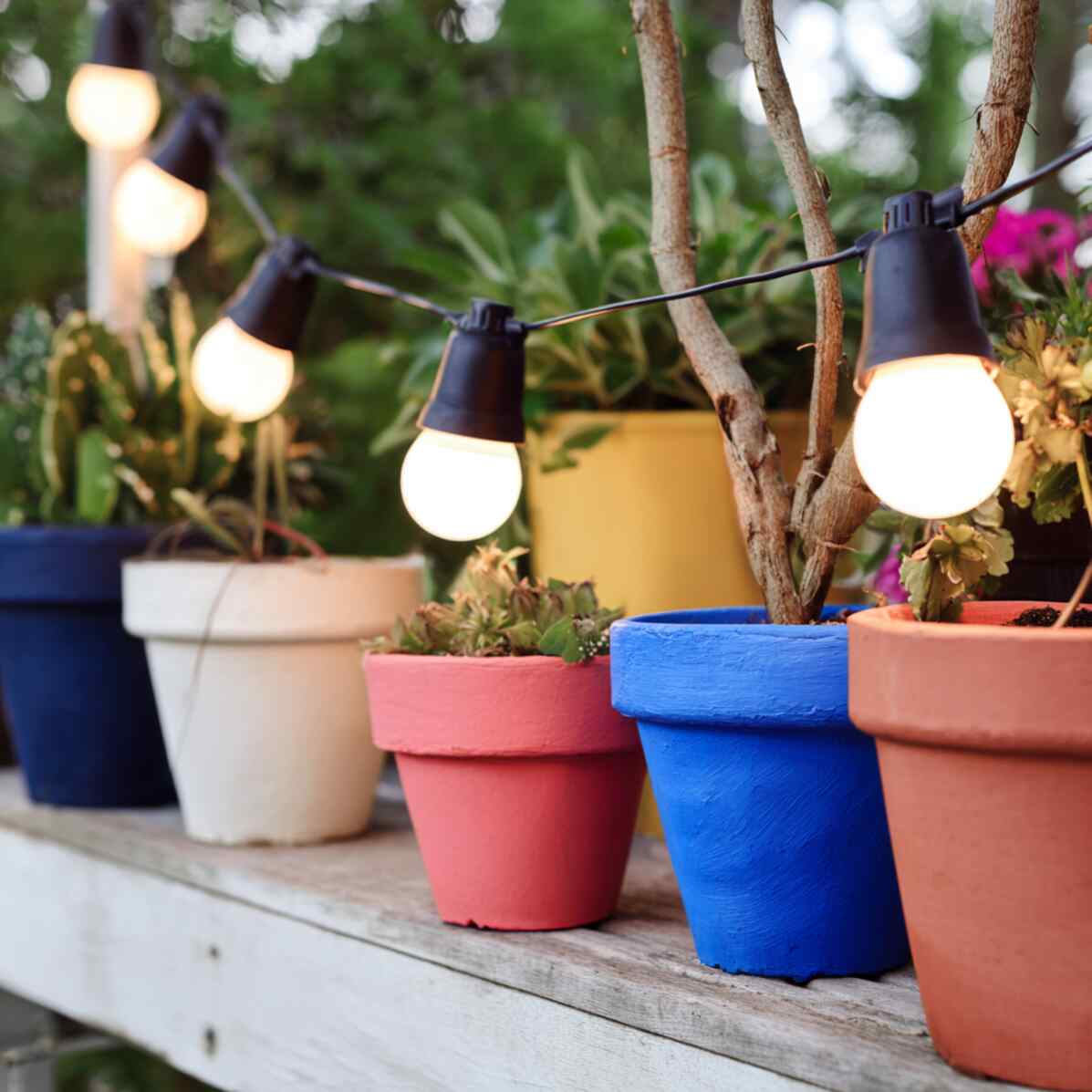 Painted Terra Cotta Pot Lights
