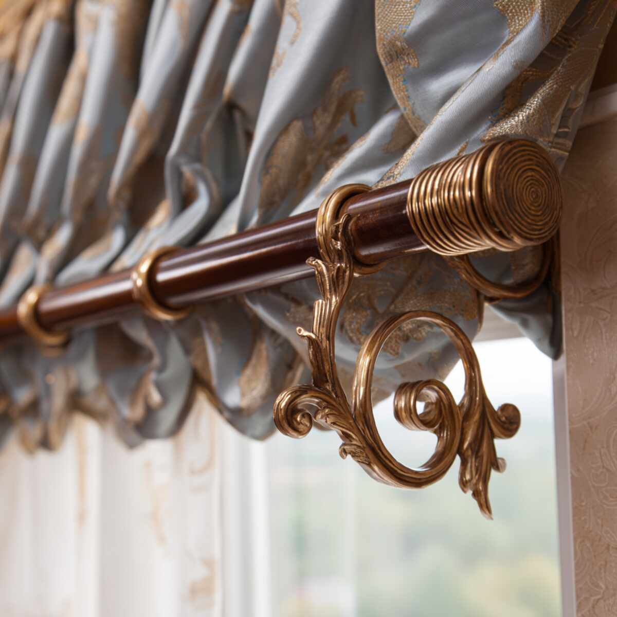 Curtain Rods with Decorative Scrollwork