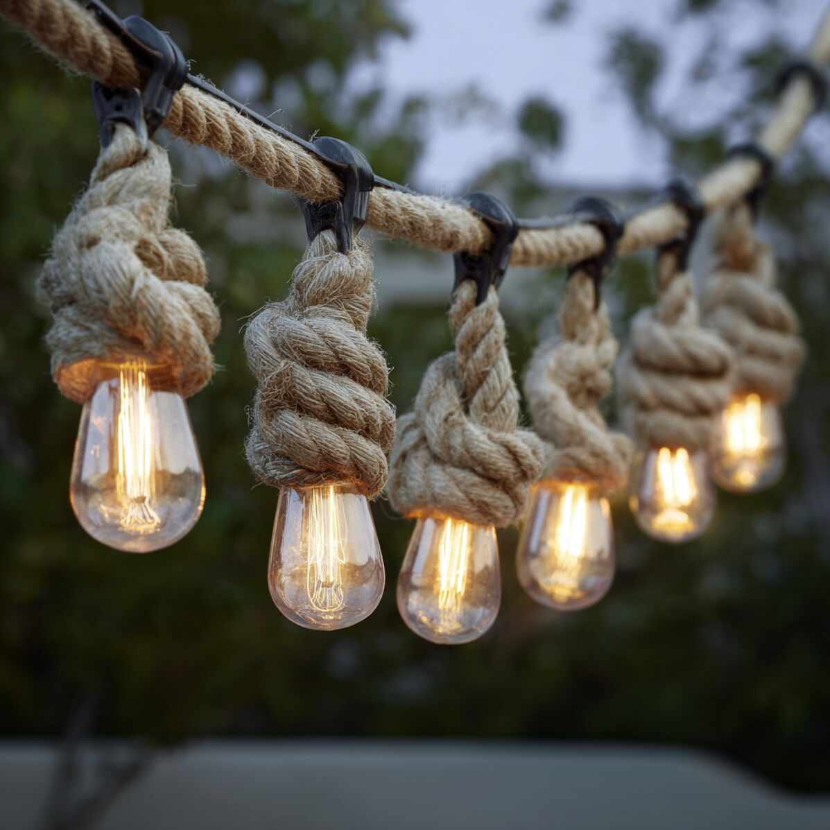 Rope-Wrapped Bulb Holders
