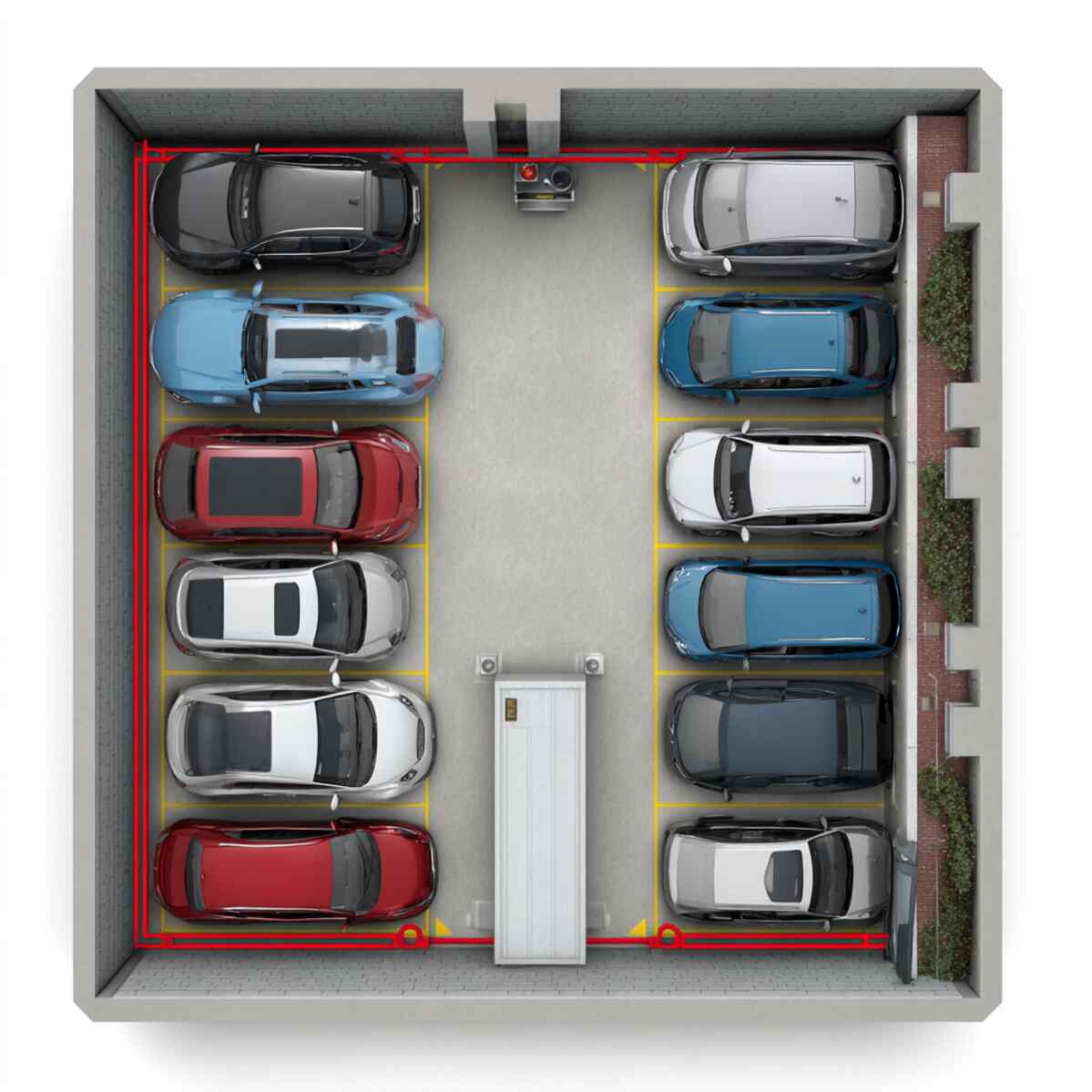 Split Parking with Central Storage