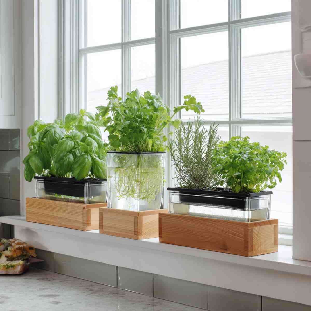Window-Mounted Hydroponic Herb System