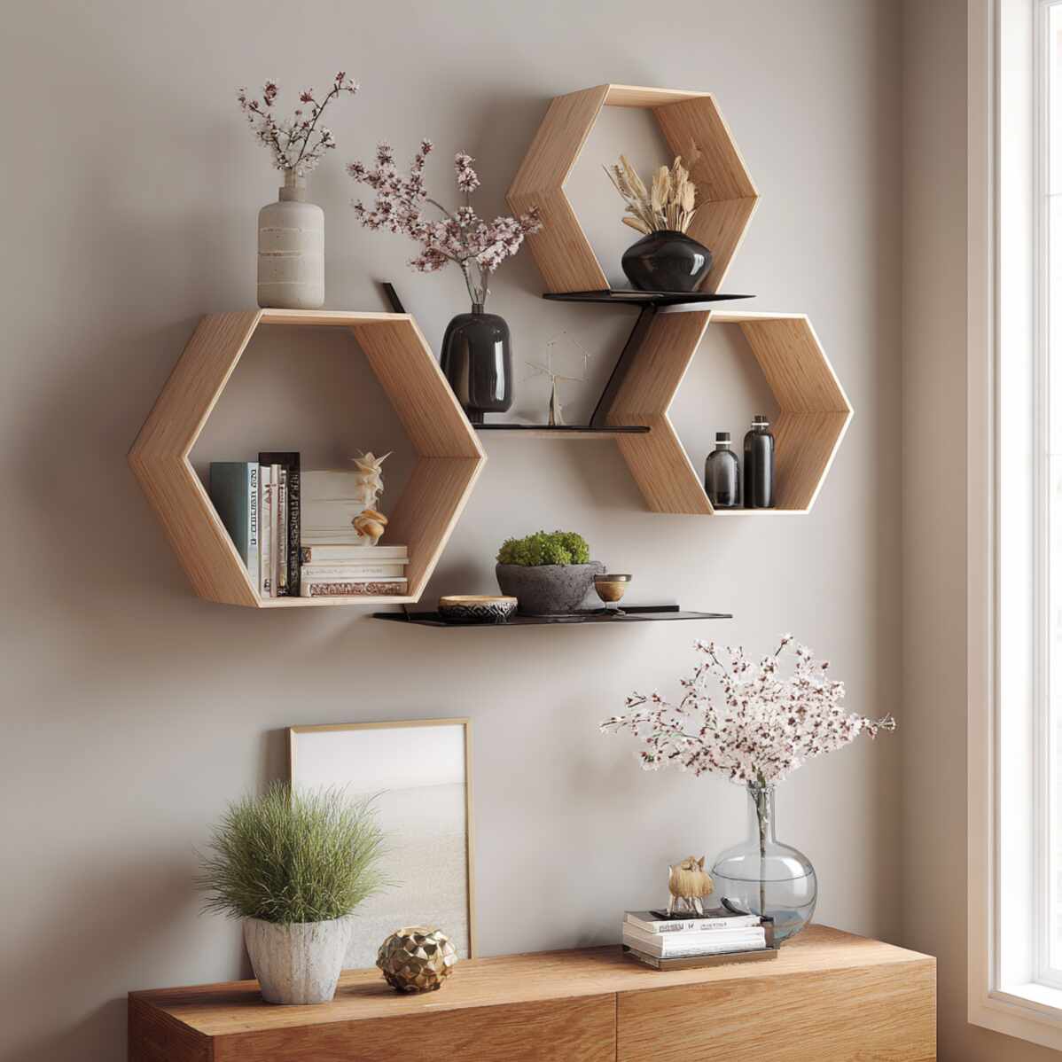 Geometric-Shaped Floating Shelf