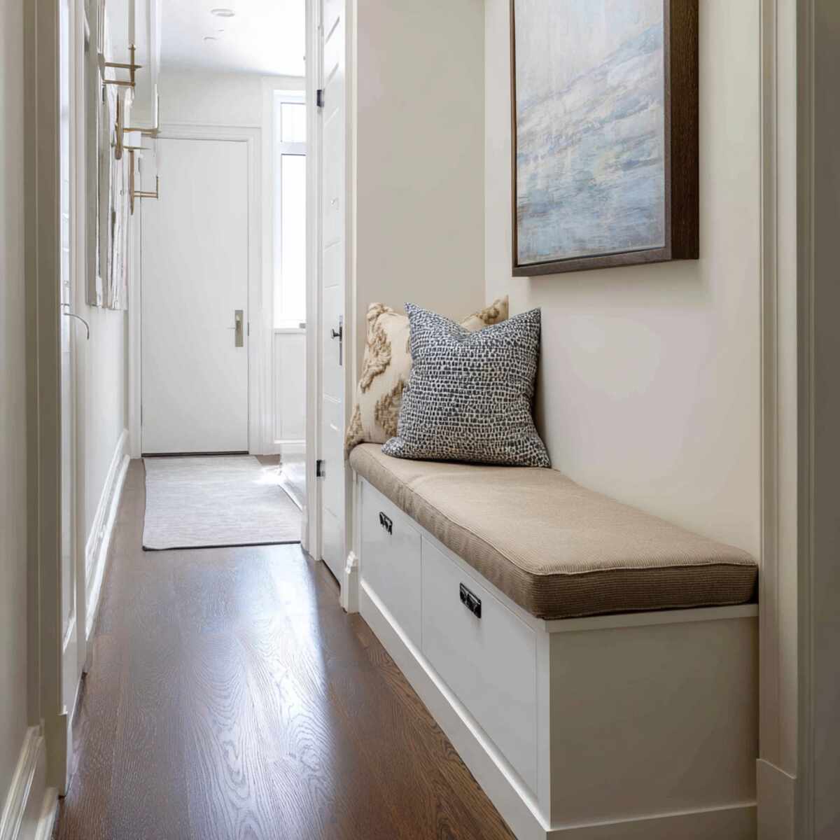 Narrow Bench with Storage Underneath